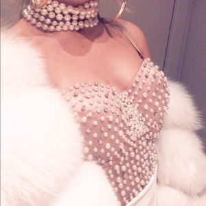 Pearl embellished corset